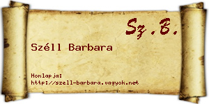 Széll Barbara névjegykártya