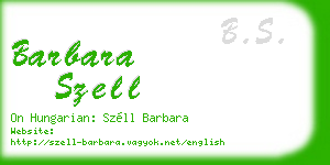 barbara szell business card